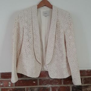 10P LOFT Lace Ivory Blazer